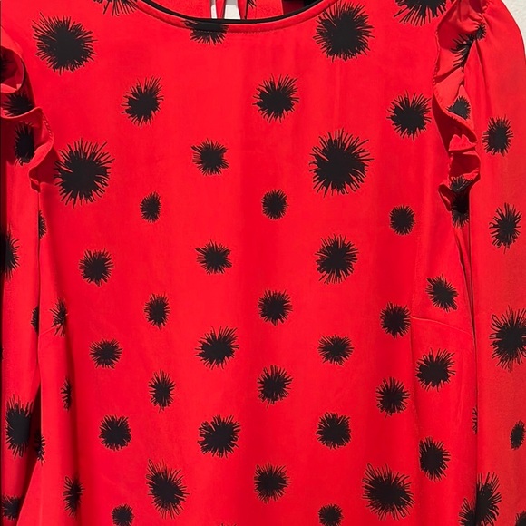 Who What Where Long Sleeve Red Dress Black Polka dots Size Small - Picture 2 of 5